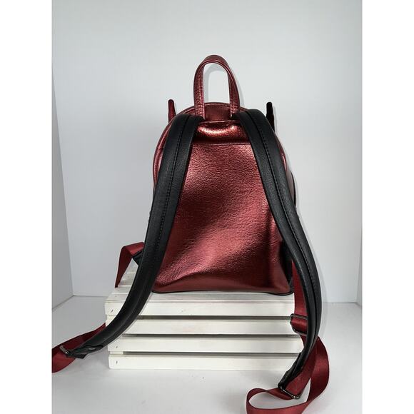 Loungefly Mini Backpack Womens Red Black Marvel Scarlet Witch Metallic Cosplay - Picture 3 of 5